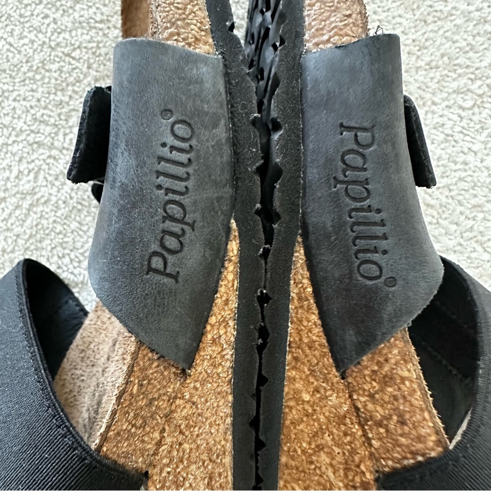 Birkenstock Black Two-Strap Cork Footbed Sandals - Picture 2 of 16